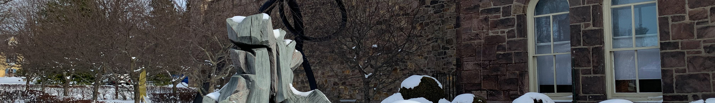 outdoor sculpture in winter snow
